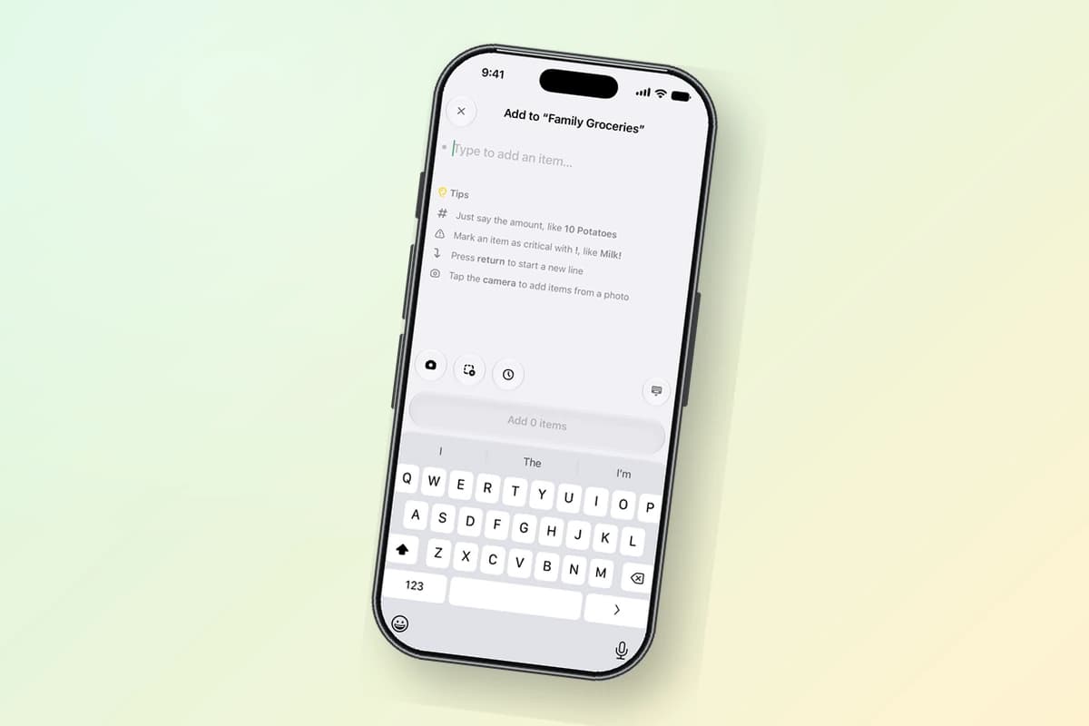 Pepperjack's add-items sheet shown on an iPhone 17 Pro
